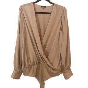 Dynamite champagne/blush wrap-style bodysuit XL